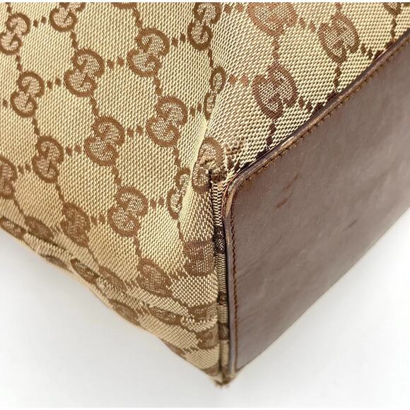 Auth Gucci GG Beige Canvas Leather 31243 Tote Bag - Picture 9 of 16